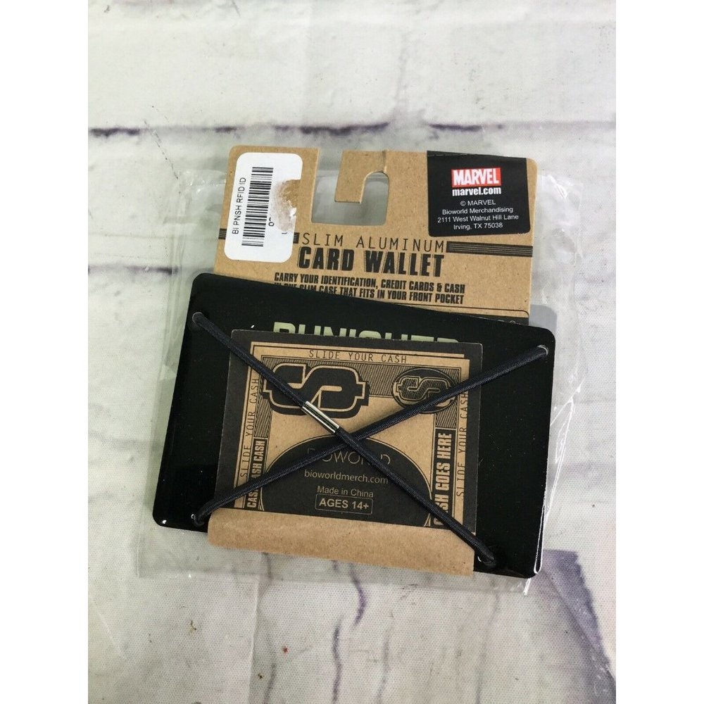 Marvel THE PUNISHER Skull Logo Slim Aluminum Card Wallet Holder RFID Blocking - Picture 2 of 4